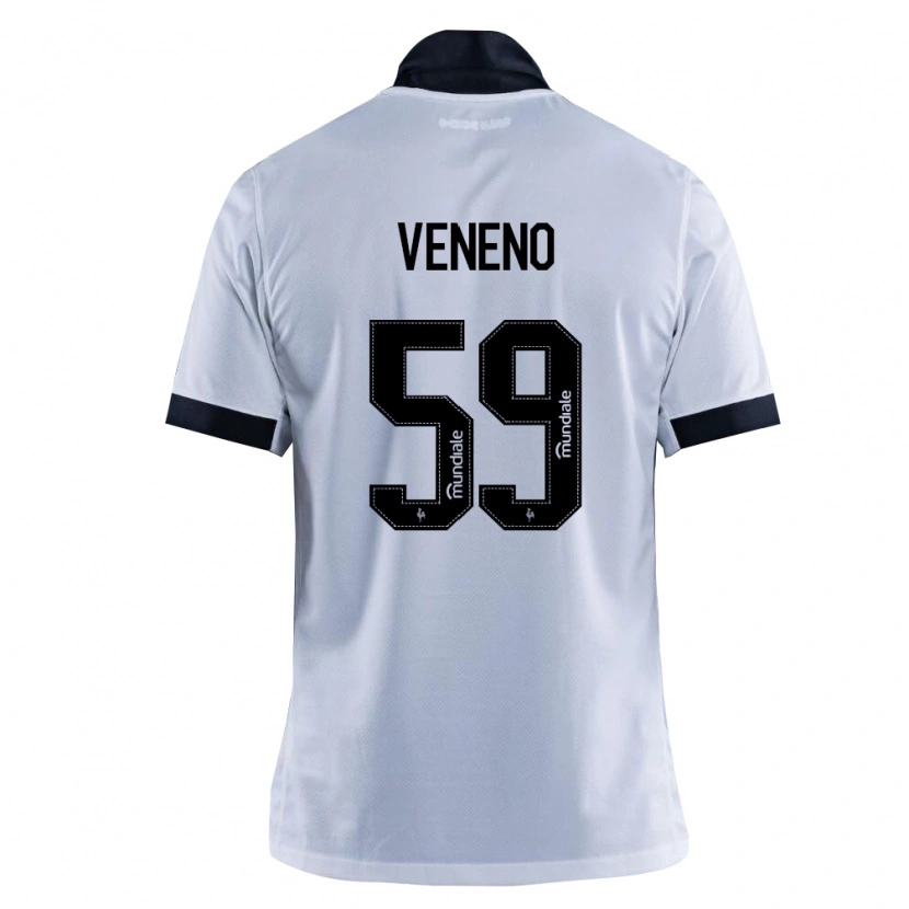 Danxen Hombre Camiseta Gabriel Veneno #59 Blanco Negro 2ª Equipación 2026/27 La Camisa