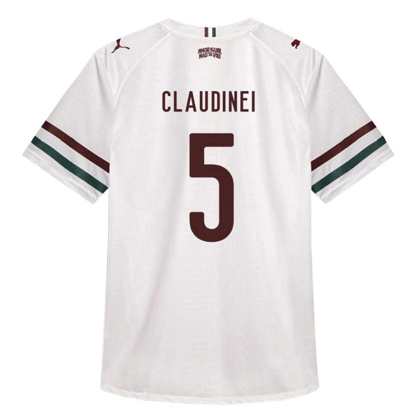 Danxen Hombre Camiseta Claudinei Junio De Souza #5 Blanco Verde Borgoña 2ª Equipación 2026/27 La Camisa
