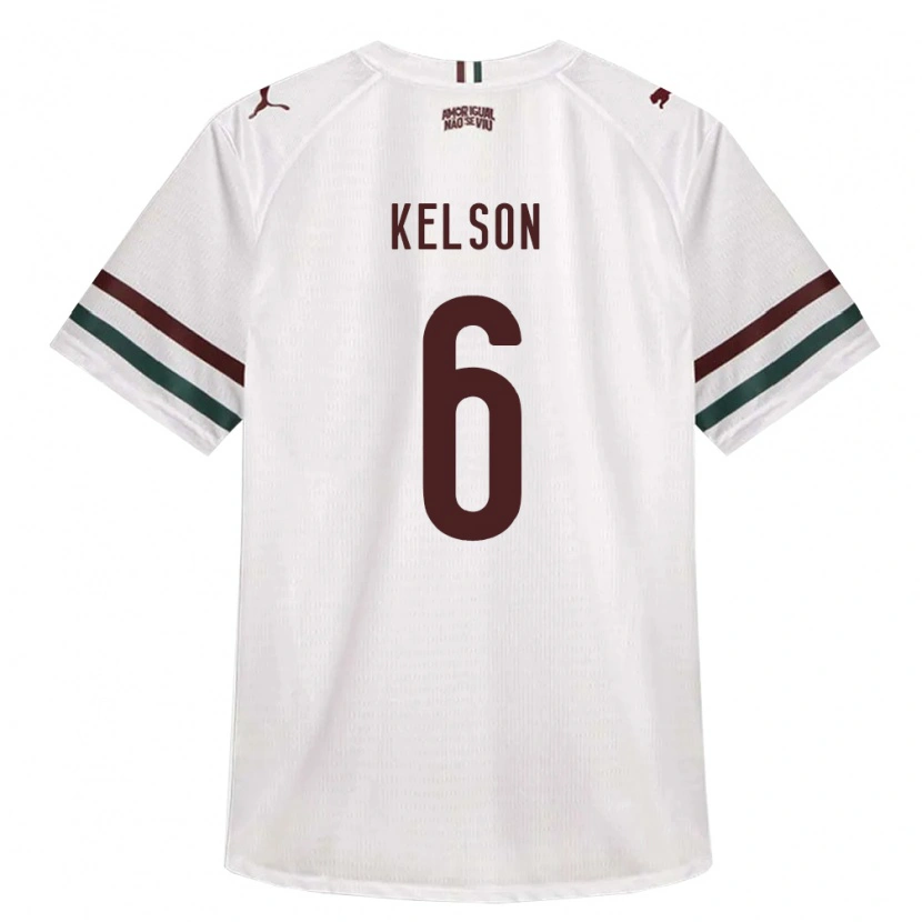 Danxen Hombre Camiseta Francisco Kelson Silva De Sousa #6 Blanco Verde Borgoña 2ª Equipación 2026/27 La Camisa