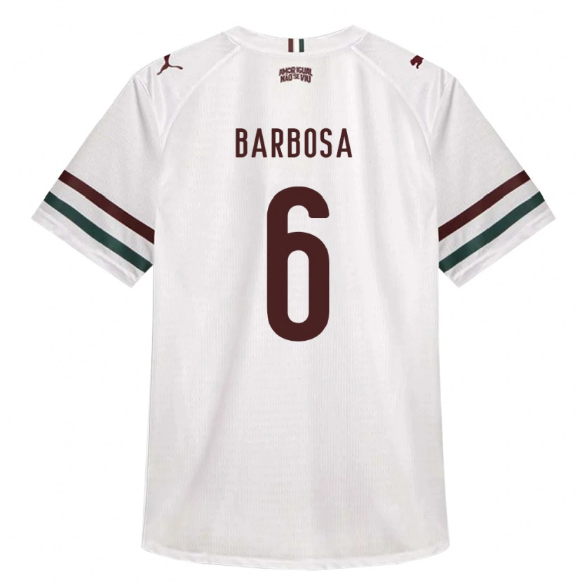 Danxen Hombre Camiseta Diogo Barbosa #6 Blanco Verde Borgoña 2ª Equipación 2026/27 La Camisa
