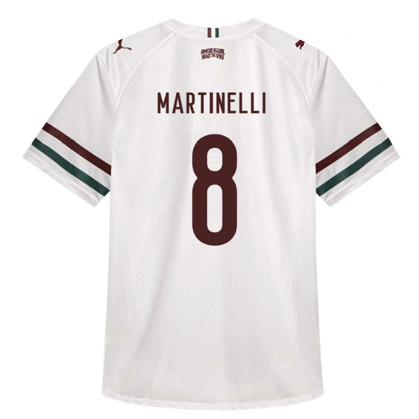 Danxen Hombre Camiseta Matheus Martinelli Lima #8 Blanco Verde Borgoña 2ª Equipación 2026/27 La Camisa