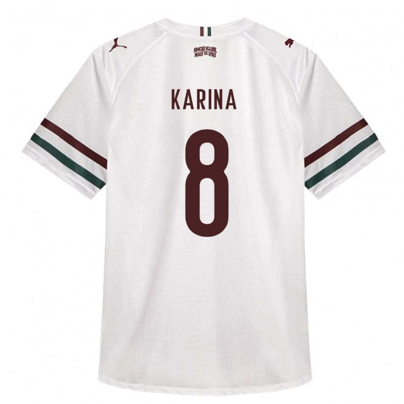 Danxen Hombre Camiseta Karina #8 Blanco Verde Borgoña 2ª Equipación 2026/27 La Camisa