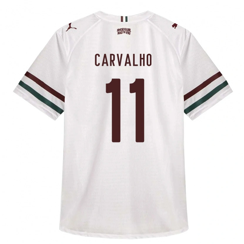 Danxen Hombre Camiseta Léo Carvalho #11 Blanco Verde Borgoña 2ª Equipación 2026/27 La Camisa