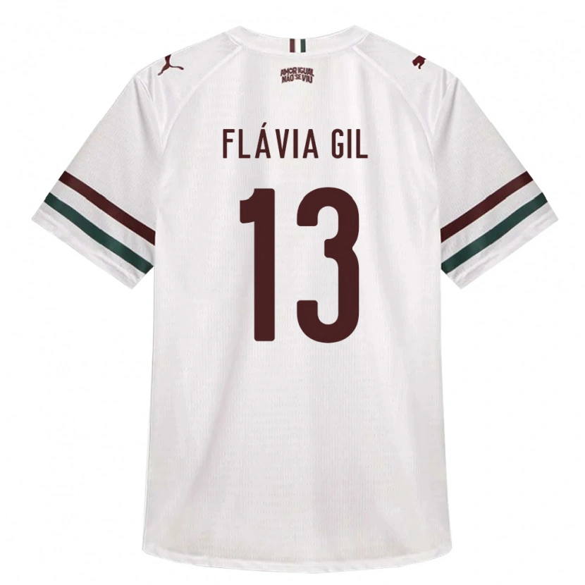 Danxen Hombre Camiseta Flávia Gil #13 Blanco Verde Borgoña 2ª Equipación 2026/27 La Camisa