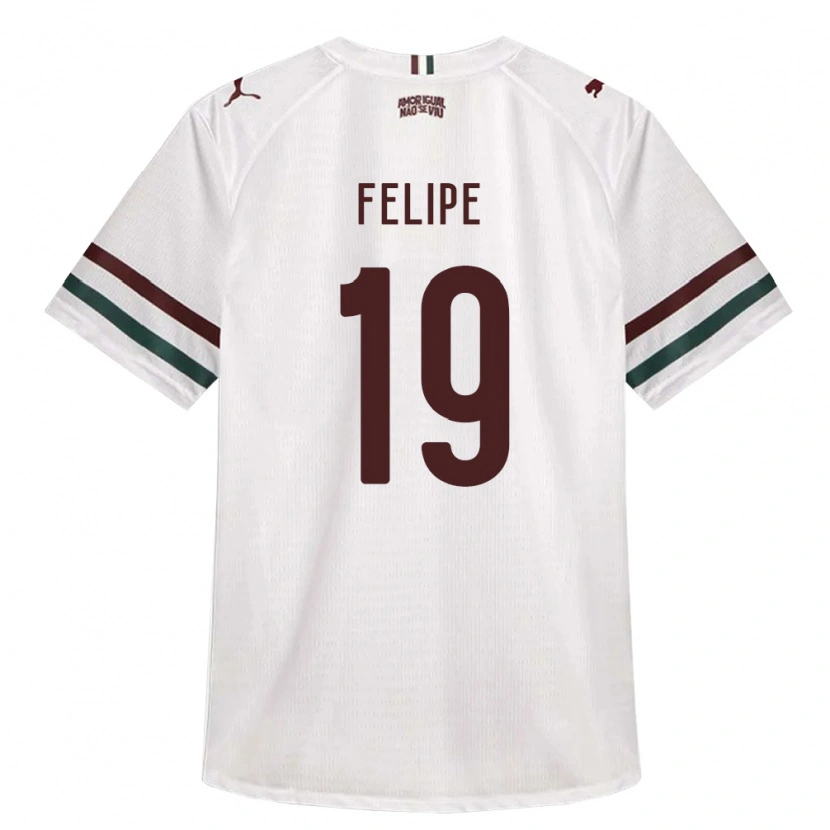 Danxen Hombre Camiseta Felipe Gustavo Araujo Sousa #19 Blanco Verde Borgoña 2ª Equipación 2026/27 La Camisa