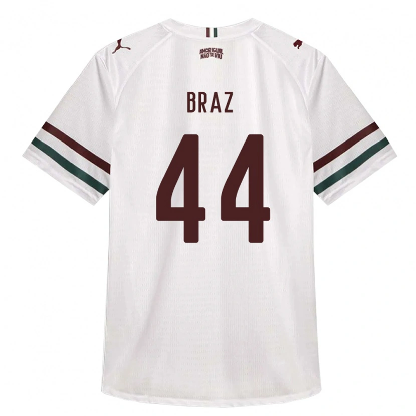 Danxen Hombre Camiseta David Braz #44 Blanco Verde Borgoña 2ª Equipación 2026/27 La Camisa