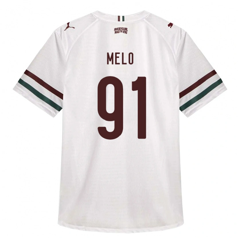 Danxen Hombre Camiseta Davi Melo #91 Blanco Verde Borgoña 2ª Equipación 2026/27 La Camisa