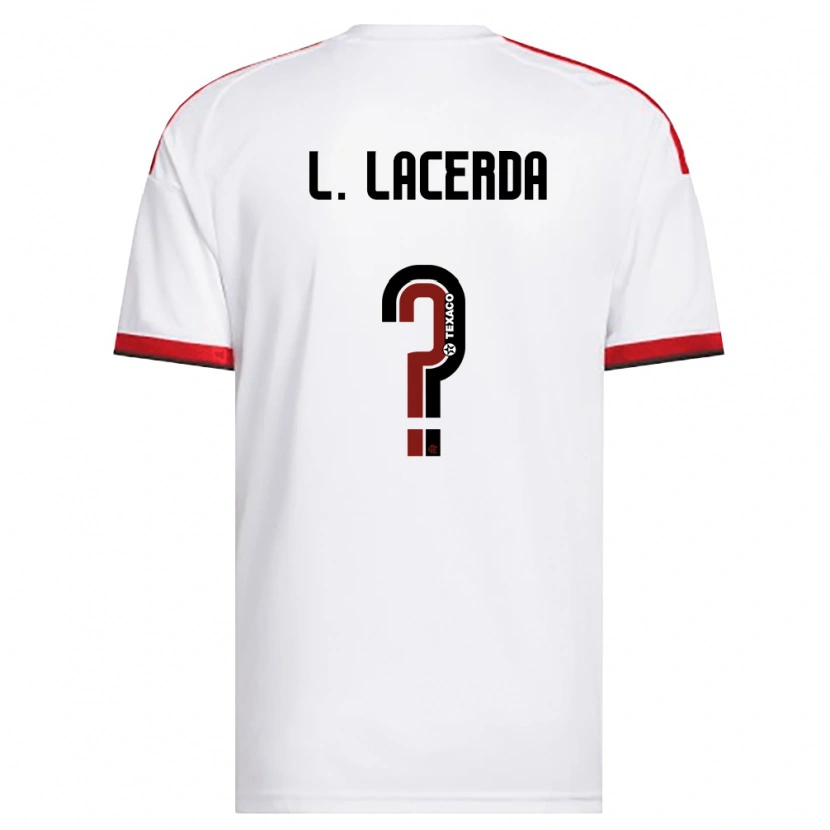 Danxen Hombre Camiseta Iago Lacerda #0 Blanco Rojo Negro 2ª Equipación 2026/27 La Camisa