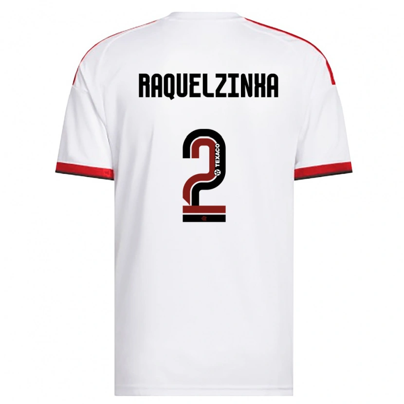 Danxen Hombre Camiseta Raquelzinha #2 Blanco Rojo Negro 2ª Equipación 2026/27 La Camisa