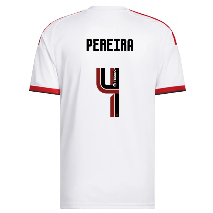 Danxen Hombre Camiseta Léo Pereira #4 Blanco Rojo Negro 2ª Equipación 2026/27 La Camisa