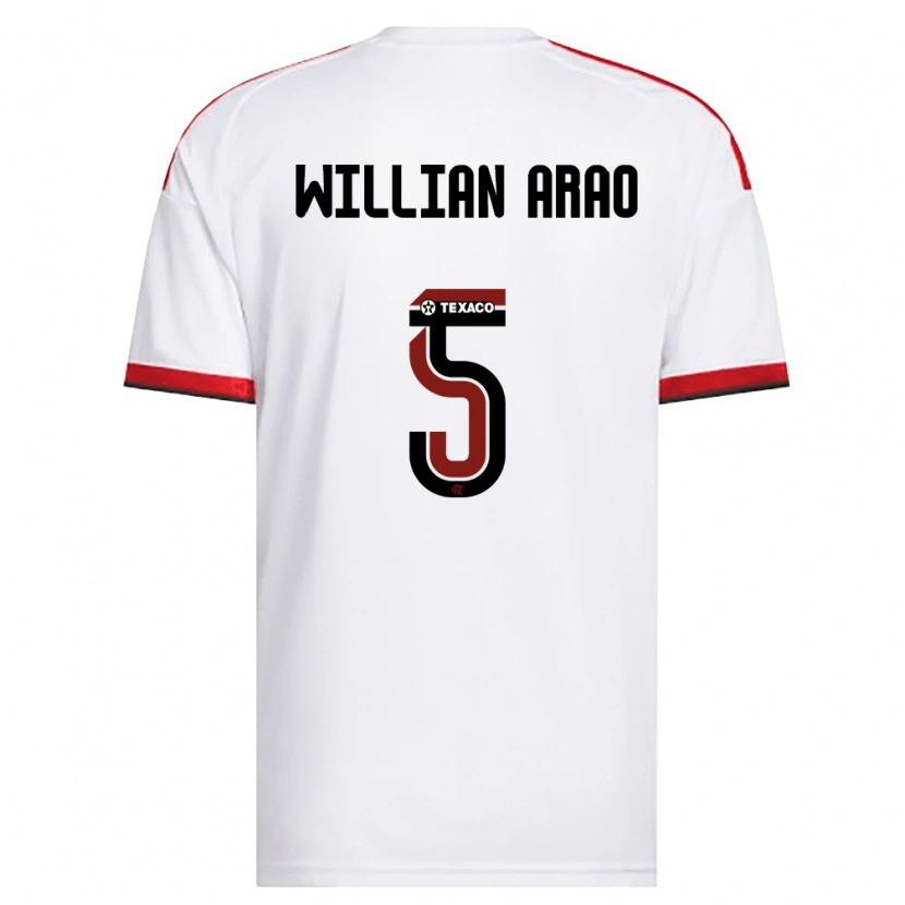 Danxen Hombre Camiseta Willian Arao #5 Blanco Rojo Negro 2ª Equipación 2026/27 La Camisa