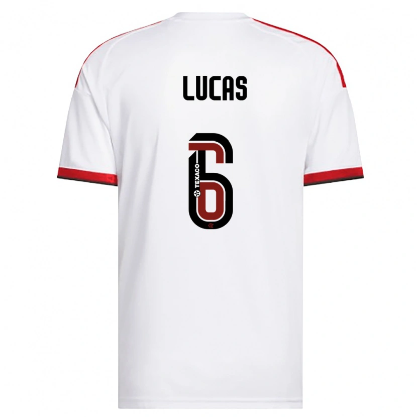Danxen Hombre Camiseta Ayrton Lucas #6 Blanco Rojo Negro 2ª Equipación 2026/27 La Camisa