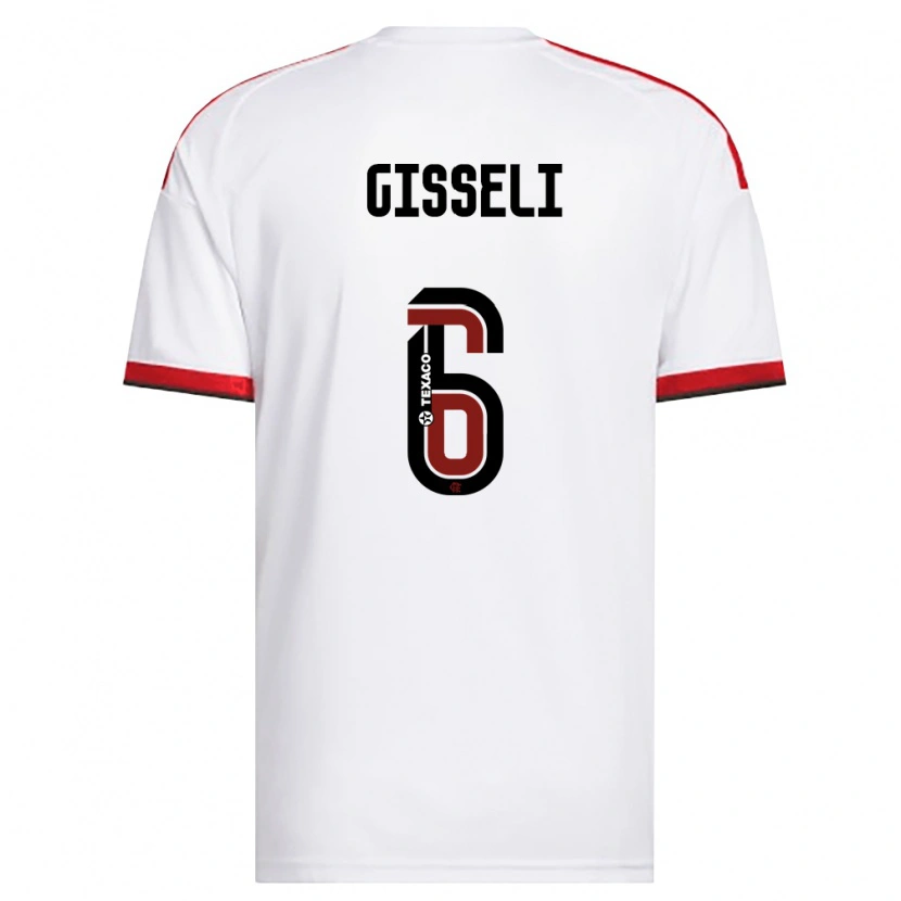 Danxen Hombre Camiseta Gisseli #6 Blanco Rojo Negro 2ª Equipación 2026/27 La Camisa