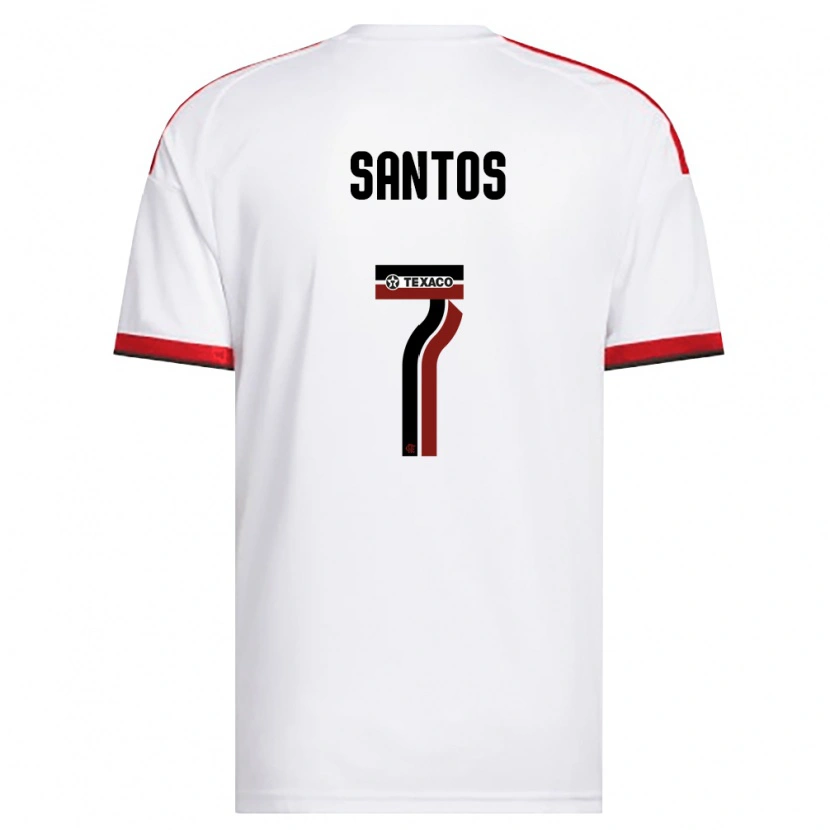 Danxen Hombre Camiseta Alan Santos #7 Blanco Rojo Negro 2ª Equipación 2026/27 La Camisa