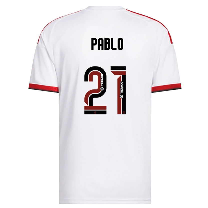 Danxen Hombre Camiseta Pablo #21 Blanco Rojo Negro 2ª Equipación 2026/27 La Camisa