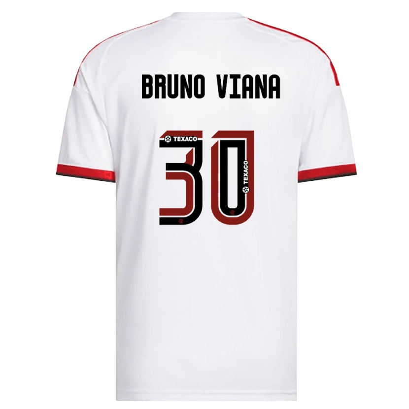 Danxen Hombre Camiseta Bruno Viana #30 Blanco Rojo Negro 2ª Equipación 2026/27 La Camisa