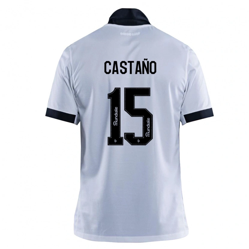 Danxen Hombre Camiseta Kevin Castaño #15 Blanco Negro 2ª Equipación 2026/27 La Camisa