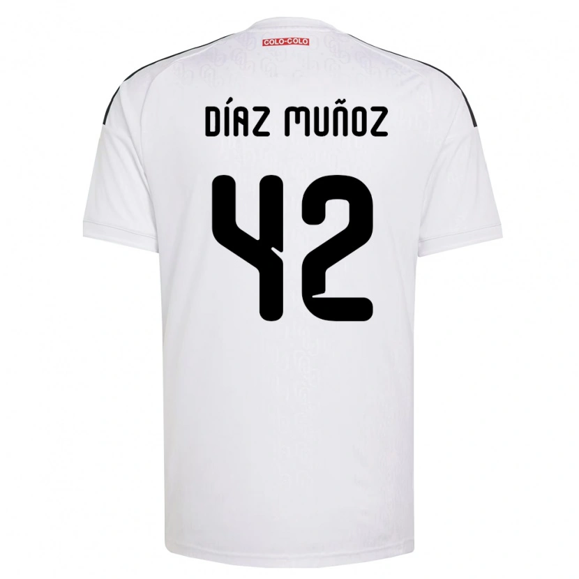 Danxen Mujer Camiseta Cristian Díaz Muñoz #42 Blanco Negro 1ª Equipación 2026/27 La Camisa