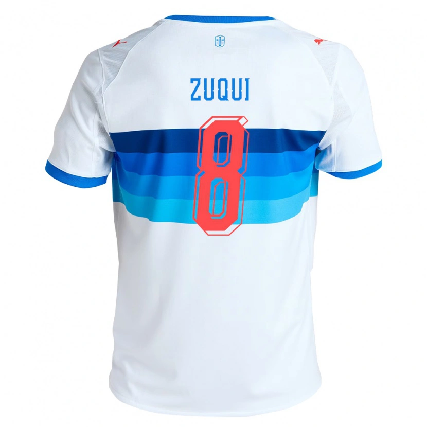 Danxen Mujer Camiseta Fernando Zuqui #8 Blanco Azul Cielo 1ª Equipación 2026/27 La Camisa