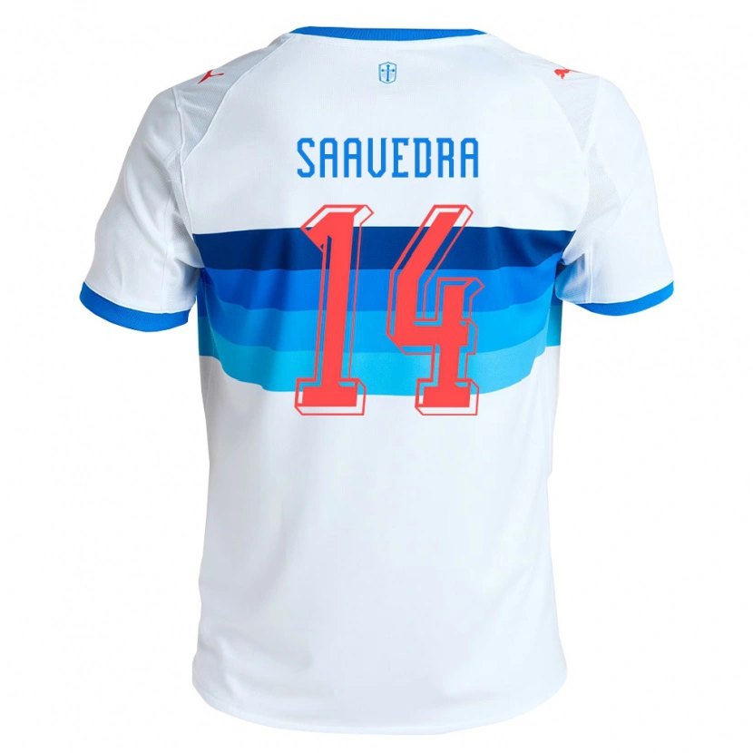Danxen Mujer Camiseta Danilo Saavedra #14 Blanco Azul Cielo 1ª Equipación 2026/27 La Camisa