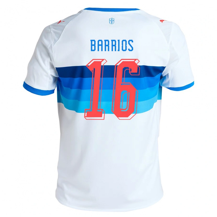 Danxen Mujer Camiseta Martín Barrios #16 Blanco Azul Cielo 1ª Equipación 2026/27 La Camisa