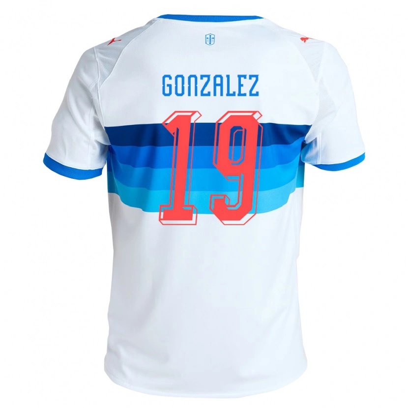 Danxen Mujer Camiseta Bryan González #19 Blanco Azul Cielo 1ª Equipación 2026/27 La Camisa