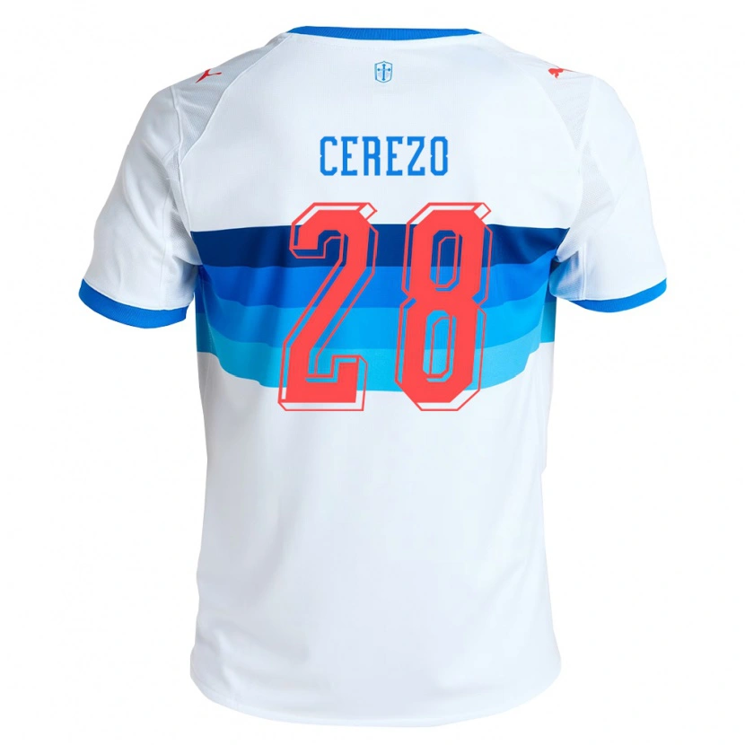 Danxen Mujer Camiseta Bernardo Cerezo #28 Blanco Azul Cielo 1ª Equipación 2026/27 La Camisa