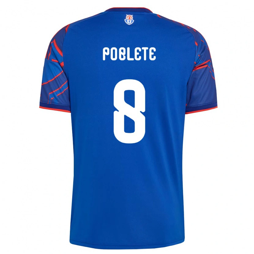 Danxen Mujer Camiseta Israel Poblete #8 Azul Real Rojo 1ª Equipación 2026/27 La Camisa