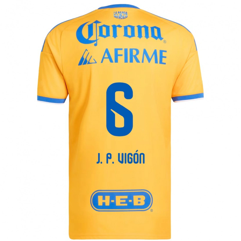 Danxen Mujer Camiseta Juan Pablo Vigón #6 Amarillo Azul 1ª Equipación 2026/27 La Camisa