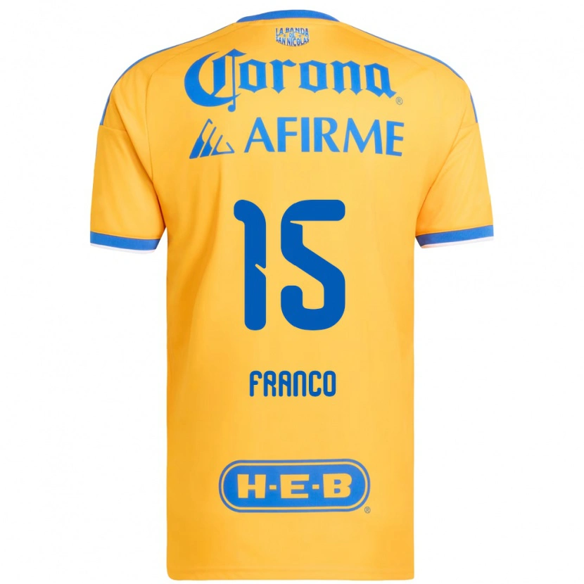 Danxen Mujer Camiseta Alan Franco #15 Amarillo Azul 1ª Equipación 2026/27 La Camisa