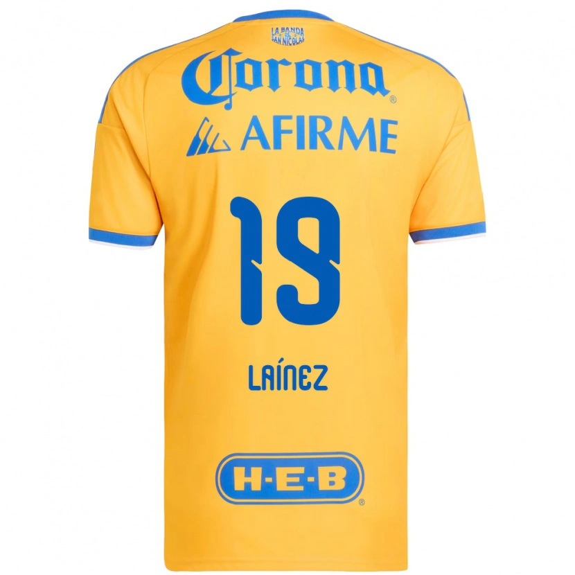 Danxen Mujer Camiseta Mauro Laínez #19 Amarillo Azul 1ª Equipación 2026/27 La Camisa