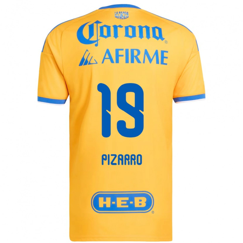 Danxen Mujer Camiseta Guido Pizarro #19 Amarillo Azul 1ª Equipación 2026/27 La Camisa