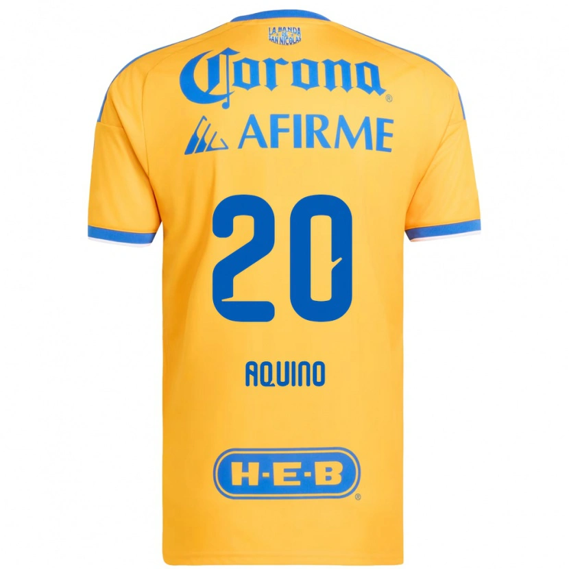 Danxen Mujer Camiseta Javier Aquino #20 Amarillo Azul 1ª Equipación 2026/27 La Camisa