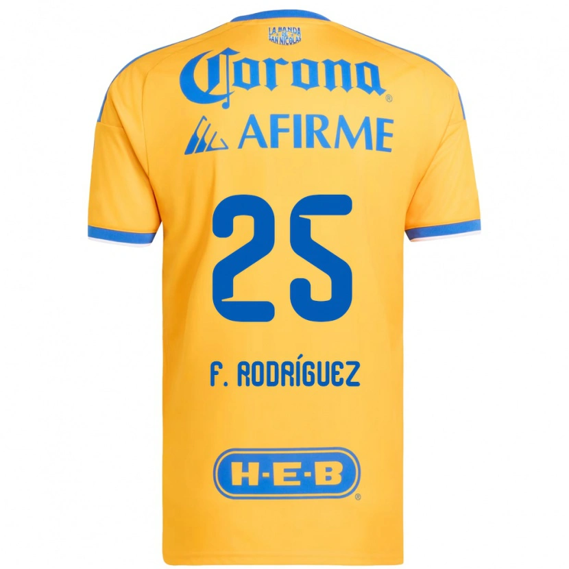 Danxen Mujer Camiseta Felipe Rodríguez #25 Amarillo Azul 1ª Equipación 2026/27 La Camisa