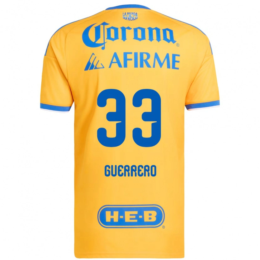 Danxen Mujer Camiseta Rafael Guerrero #33 Amarillo Azul 1ª Equipación 2026/27 La Camisa