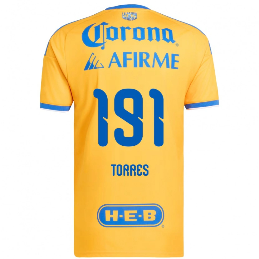 Danxen Mujer Camiseta Aldo Torres #191 Amarillo Azul 1ª Equipación 2026/27 La Camisa