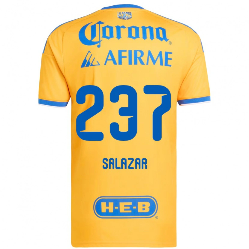 Danxen Mujer Camiseta Bryan Salazar #237 Amarillo Azul 1ª Equipación 2026/27 La Camisa