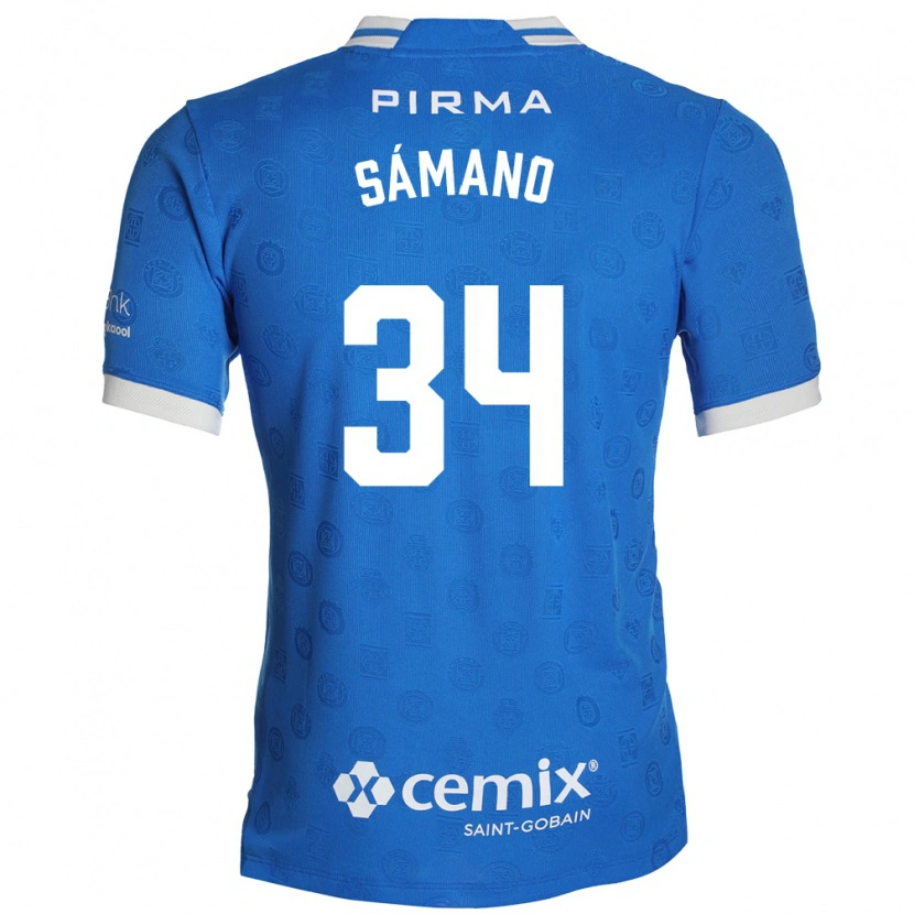 Danxen Mujer Camiseta Leonardo Sámano #34 Azul Blanco Rojo 1ª Equipación 2026/27 La Camisa