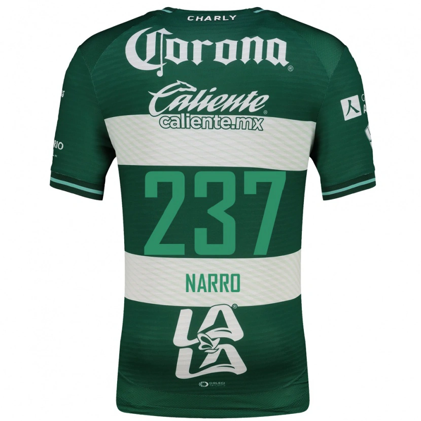 Danxen Mujer Camiseta Ernesto Narro #237 Verde Blanco 1ª Equipación 2026/27 La Camisa