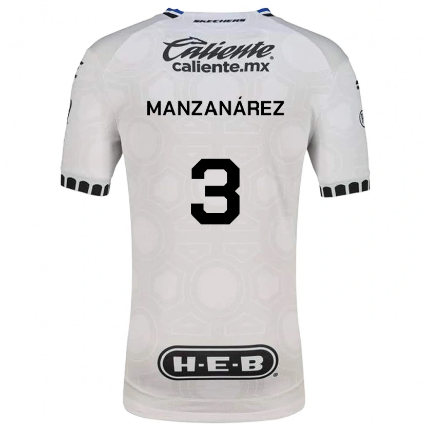 Danxen Mujer Camiseta Óscar Manzanárez #3 Blanco Negro Azul 1ª Equipación 2026/27 La Camisa