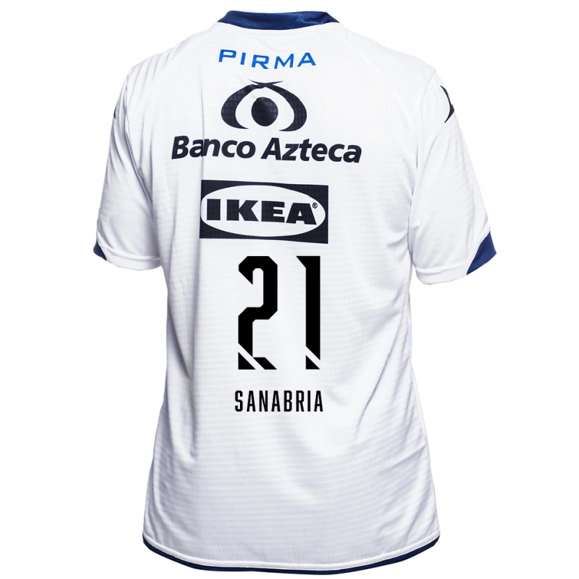 Danxen Mujer Camiseta Sergio Sanabria #21 Blanco Negro Azul 1ª Equipación 2026/27 La Camisa