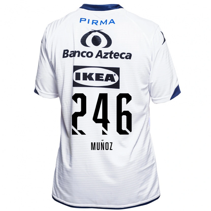 Danxen Mujer Camiseta Zamier Muñoz #246 Blanco Negro Azul 1ª Equipación 2026/27 La Camisa