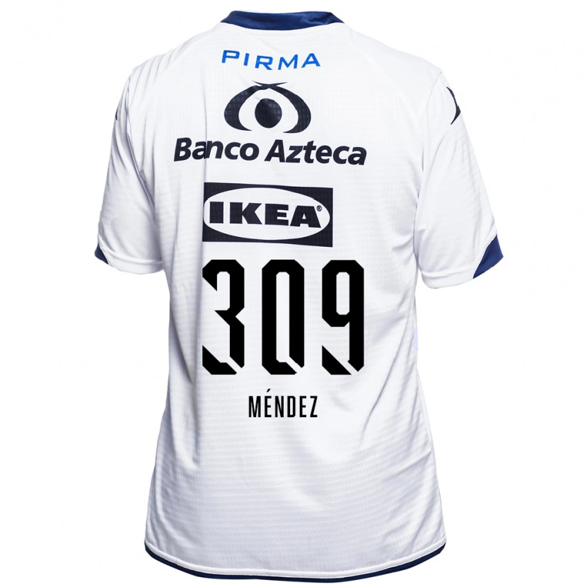 Danxen Mujer Camiseta Kevin Méndez #309 Blanco Negro Azul 1ª Equipación 2026/27 La Camisa