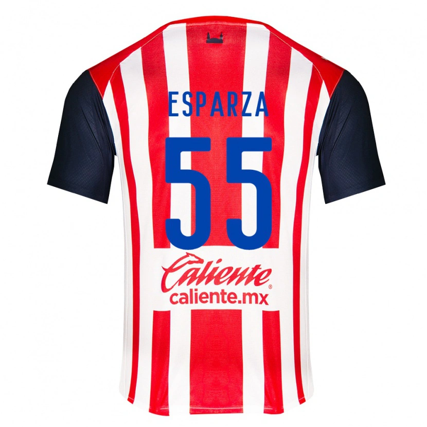 Danxen Mujer Camiseta Sebastián Esparza #55 Rojo Negro Blanco 1ª Equipación 2026/27 La Camisa
