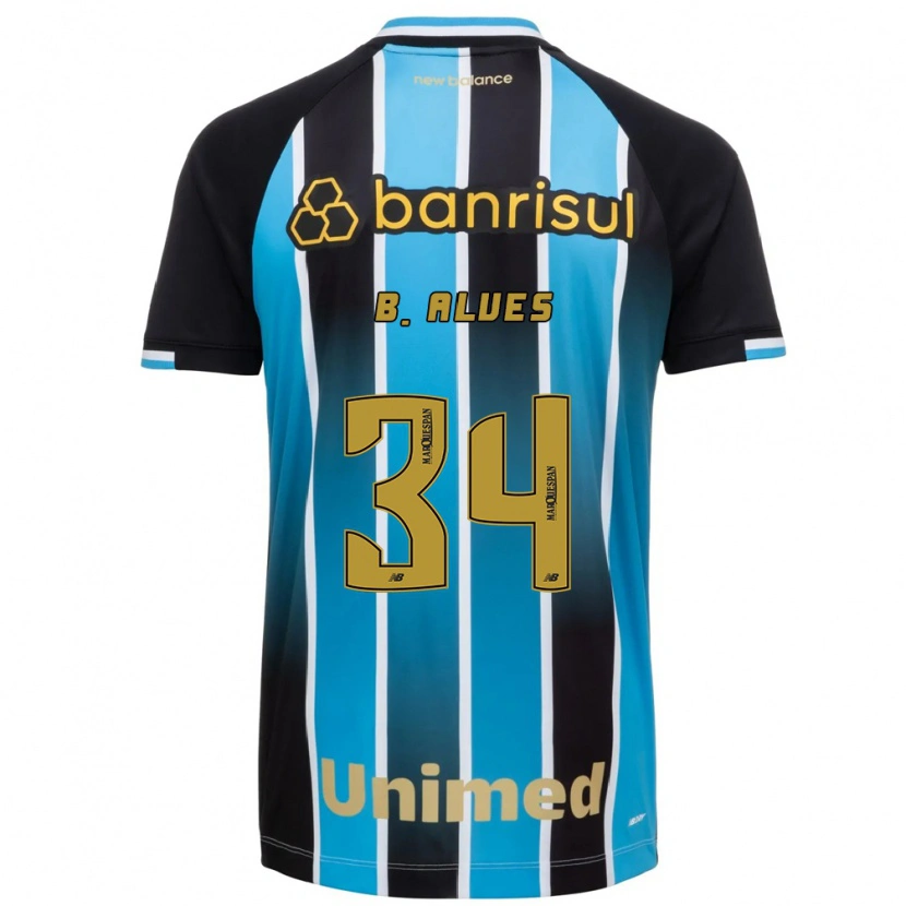 Danxen Mujer Camiseta Bruno Alves #34 Azul Marrón Negro 1ª Equipación 2026/27 La Camisa