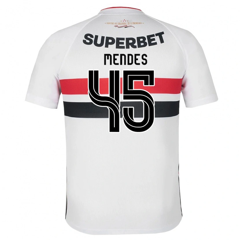 Danxen Mujer Camiseta Nathan Mendes #45 Blanco Rojo Negro 1ª Equipación 2026/27 La Camisa