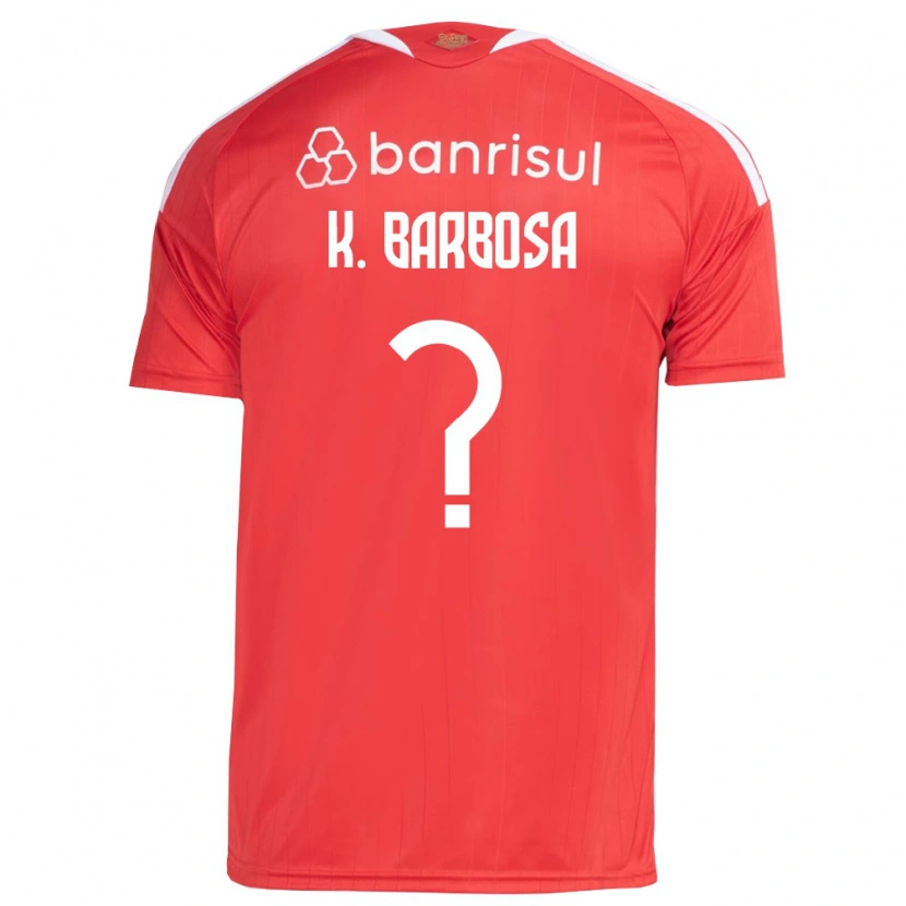 Danxen Mujer Camiseta Kauã Barbosa #0 Rojo Blanco 1ª Equipación 2026/27 La Camisa