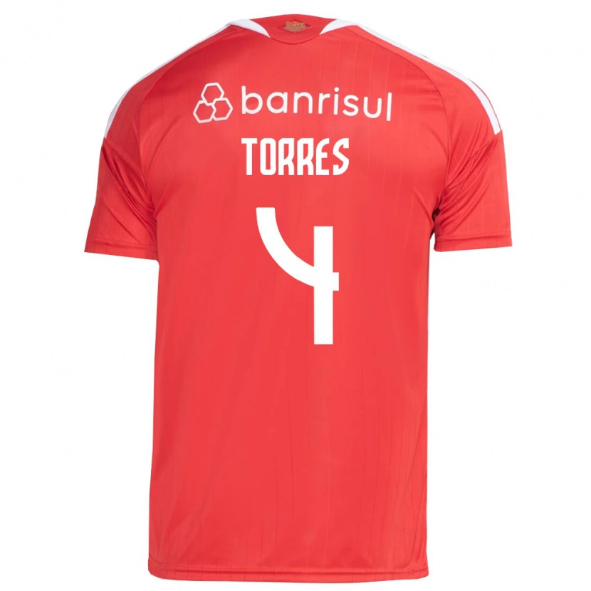 Danxen Mujer Camiseta Félix Torres #4 Rojo Blanco 1ª Equipación 2026/27 La Camisa
