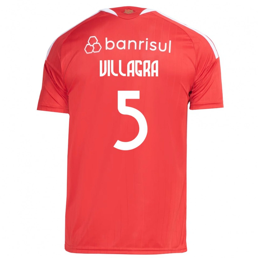 Danxen Mujer Camiseta Rodrigo Villagra #5 Rojo Blanco 1ª Equipación 2026/27 La Camisa