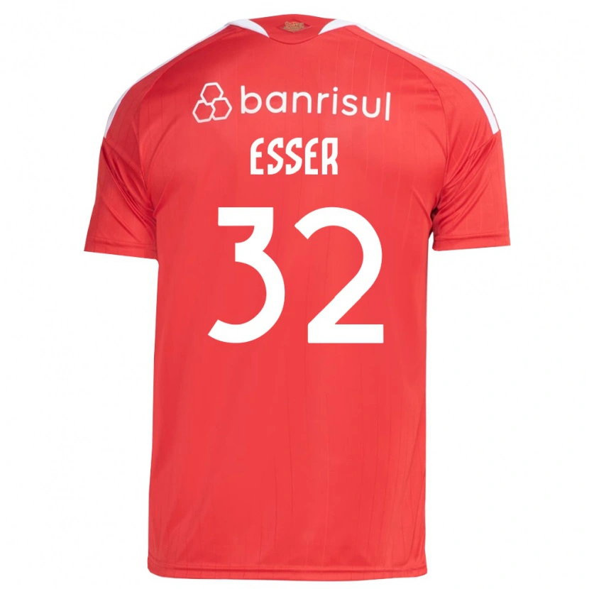 Danxen Mujer Camiseta Diego Esser #32 Rojo Blanco 1ª Equipación 2026/27 La Camisa